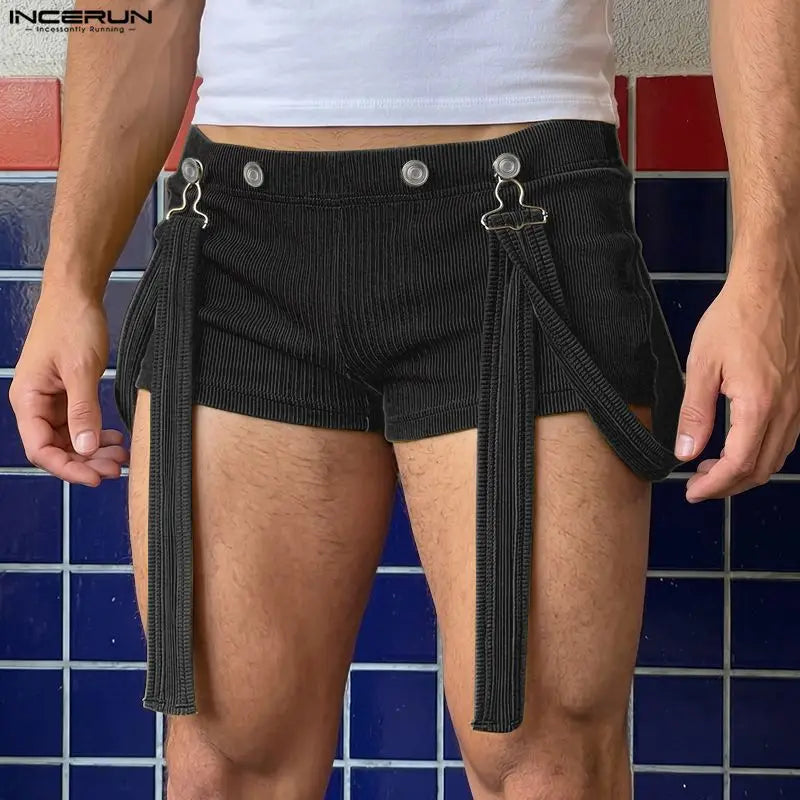 Men's Shorts Rompers Solid Summer 2026 Casual Straps Overalls For Man Playsuits Streetwear Fashion Men Bottoms Shorts