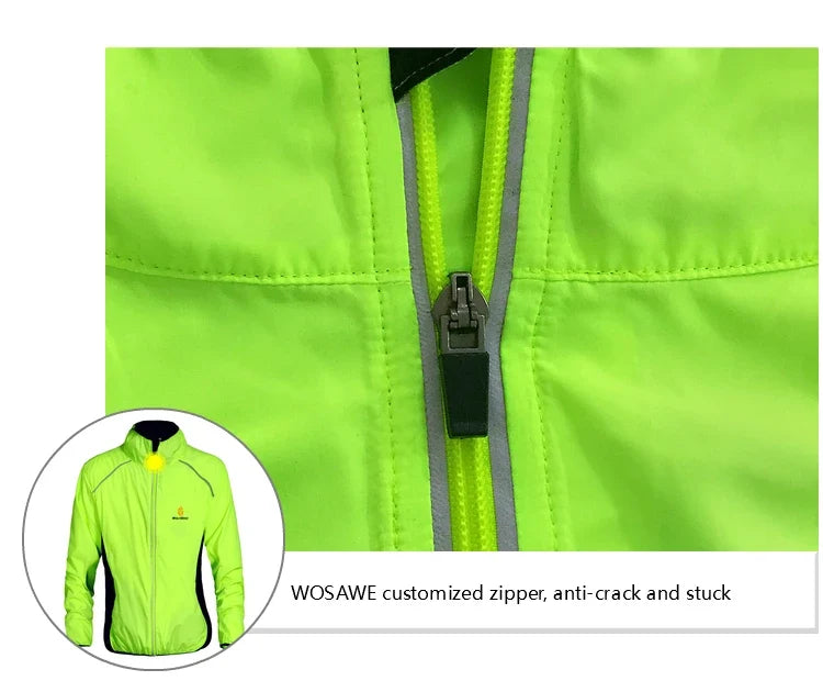 Men Windproof Water-repellent Reflective Cycling Jacket MTB Bicycle Long Sleeve Windbreaker Bike Coat Jersey