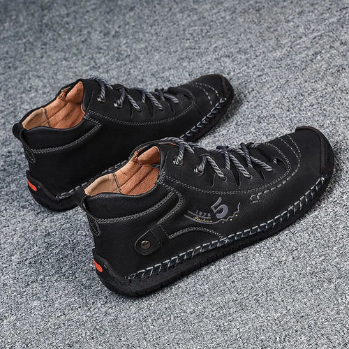 2025 New Men's Handmade Leather Loafers Boots Fashion Ethnic Style Casual Shoes Comfortable Lightweight Breathable Mens Boots
