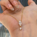 1.1carat Marquise/Round Cut Moissanite Pendant Necklace for Women Lab Diamond Necklaces 925 Sterling Silver Stacking Neck Chain