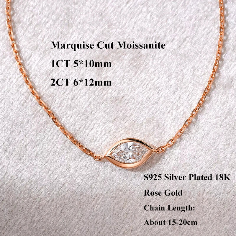 Dainty All Pear Round Cut Moissanite Finger Chain Bracelets Women 14-20cm Wrist Size Adjustable s925 Silver Hand Jewelry