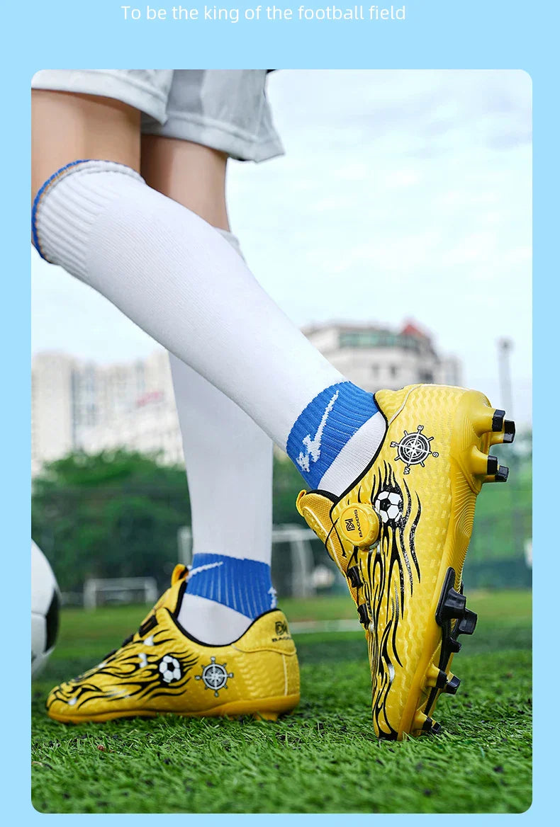 Kids Turf Soccer Cleats Children Football Shoes Breathable Lightweight Training Sneakers Non-Slip Athletic Sport Boots Boys Girl