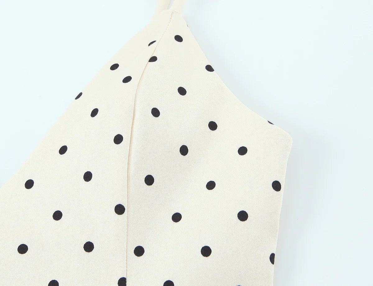 Chic Shiny Polka Dot Sheath Camisole V-Neck Mini Woman Dress Fashion 2026 Bodysuits Dress Mature Night Party Vestidos