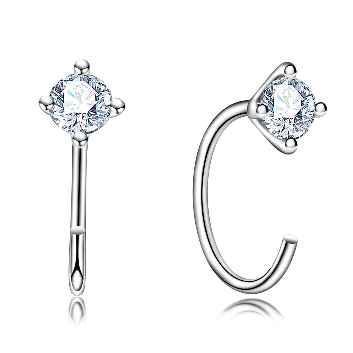 4mm D Color Moissanites Classic Hoop Earrings for Women 925 Sterling Silver Jewelry 18K Gold Plated Earring Wholesale