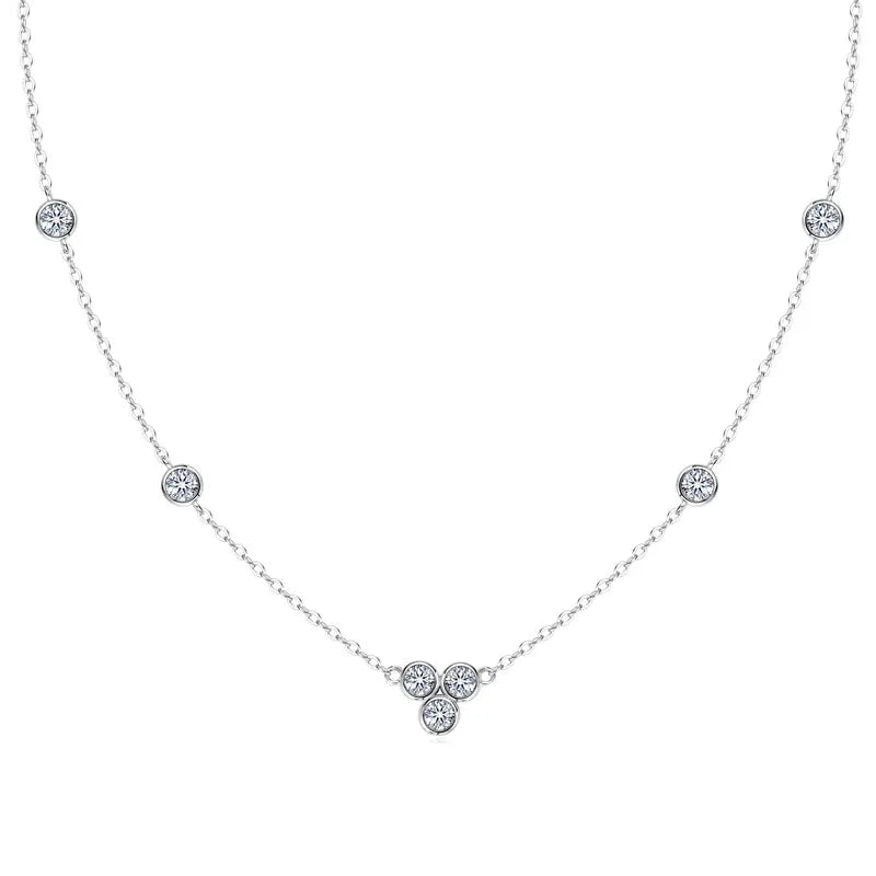 GRA Certified 3mm Moissanite Pendant Necklaces 925 Sterling Silver for Women Necklace Chains Wedding Fine Jewelry Gifts