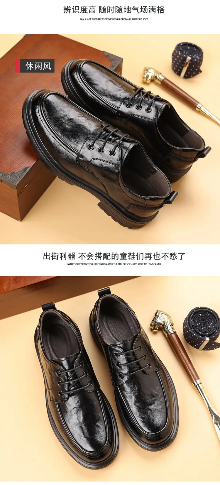2026 Spring Autumn New Dress Shoes for Men Lace Designer Fashion Leather Shoes Male Black Business Casual Platform Shoe Man