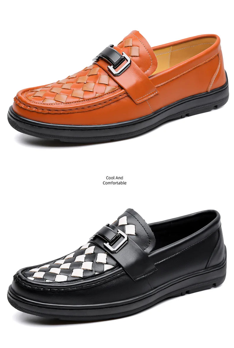 Soft Sole Loafers Shoes for Man Summer Autumn New Designer Leather Shoes Male Fashion Business Casual Luxury Shoe Man