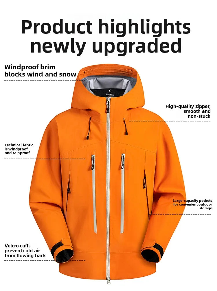 Spring Autumn Comfortable Waterproof Breathable Versatile Warm Jacket Couples Outdoor Cycling Sports Leisure Windproof Jacket