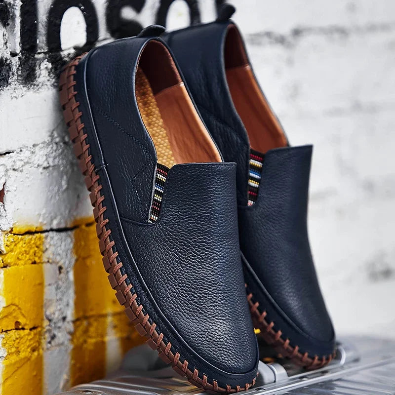 New Plus Size 49 50 Men Loafers Soft Moccasins Fashion Soft Spring Autumn Genuine Leather Shoes Men Casual Flats Driving Shoes