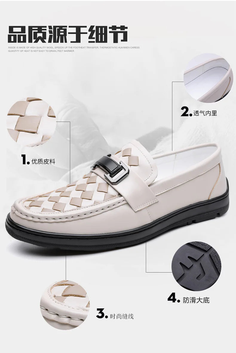 Soft Sole Loafers Shoes for Man Summer Autumn New Designer Leather Shoes Male Fashion Business Casual Luxury Shoe Man