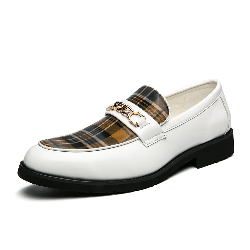 New High Quality Italian Shoe for Men Loafers Casual Men Shoes Luxury Leather Slip-on British Style Striped Soft Shoes Moccasins