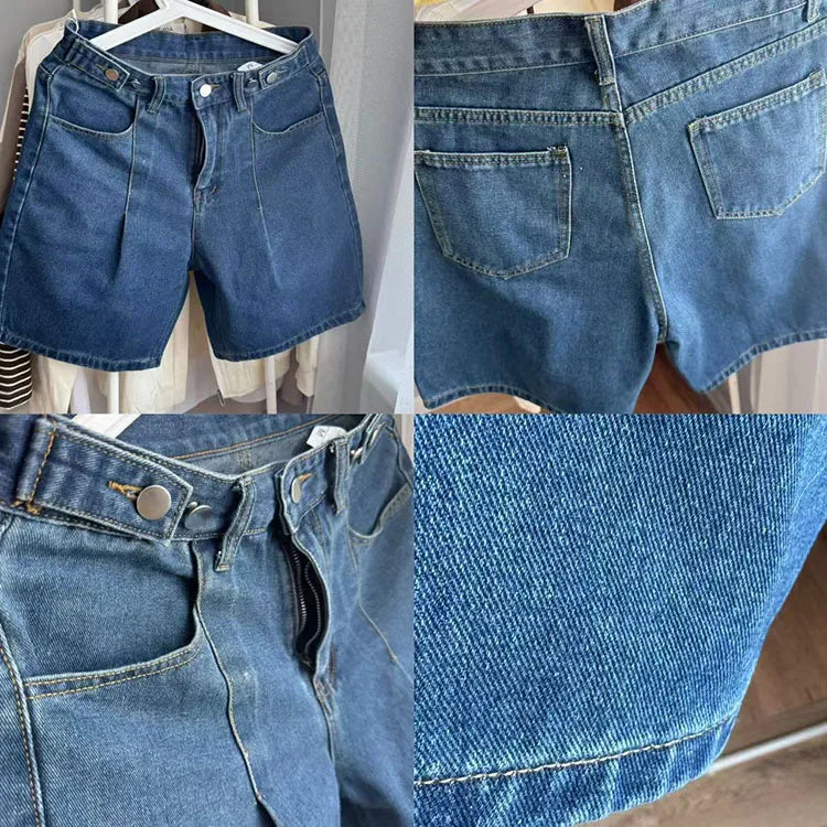 Summer Jean Shorts Women Denim High Waist Black Baggy Short Jeans Summer Pants Women's Bermuda Denim Shorts Wide Leg For Women