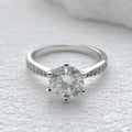 0.5-2ct Moissanite Wedding Ring for Women Sterling Silver Round Brilliant Diamond Solitaire Engagement Rings Certified