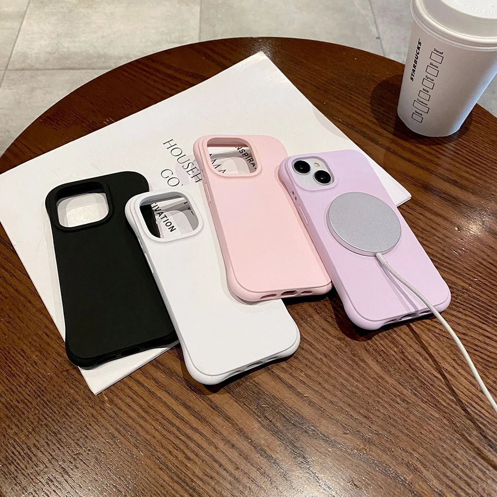 Magnetic Wireless Charging Phone Case For iPhone 16 Pro Max 17 Air 15 13 14 12 11 Pro Case Silicone For Magsafe Protection Cover