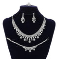 Jewelry Set New Retro Simple Ladies Engagement Wedding Necklace Bracelet Ring Earrings Zircon Set BN8050 Bijoux Mariage