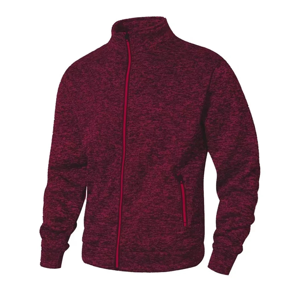 Men’s stand collar jacket cardigan, zip-up casual sweatshirt, spring autumn, regular fit, M–XXL