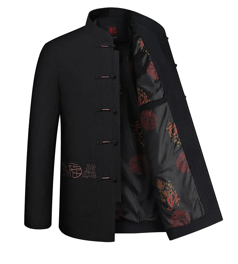 Spring and Autumn New Middle-aged and Elderly Men Father Tang Jacket Chinese Style Hanfu National Wind Grandpa Coat Jacket