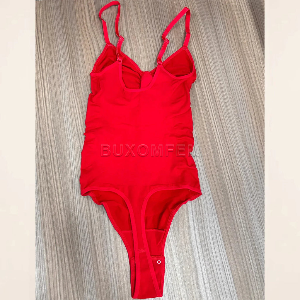 Women's Chest Hugging Sleeveless Jumpsuits Stretchy Breathable Colorful Tummy Control Shaper Female Beach Triangle Shapewear