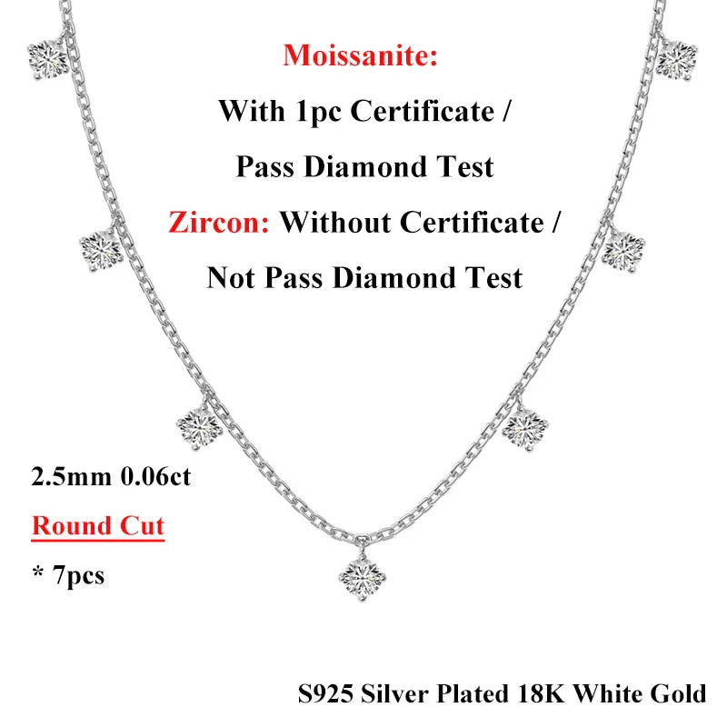 Dainty Full Marquise Pear Cut Moissanite Pendant Necklaces Women s925 Silver All Lab Diamond Stacking Party Neck Chain Gift