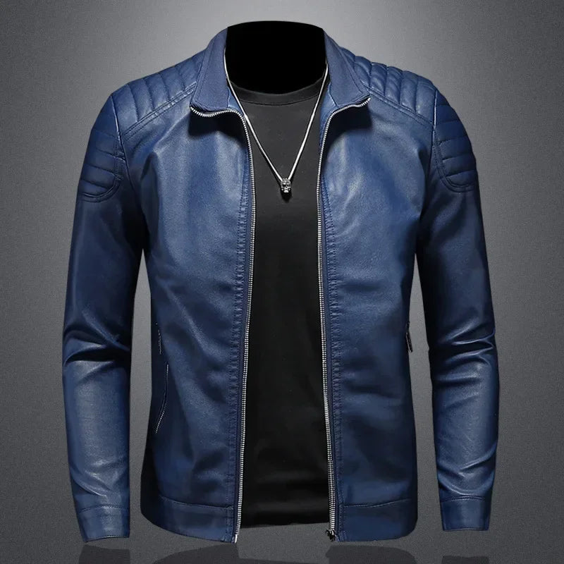 Men Leather Jacket Motorcycle Streetwear Baseball Outdoor Bomber Casual coat Men Autumn Motorcycle Windbreaker Male Outwear