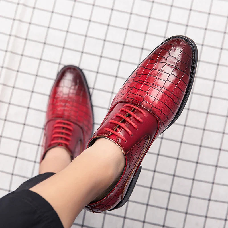 Spring Italian high-quality Blue Leather Shoes for Men men leather shoes Wedding Dress Shoes Patent mens loafers Big size:38-48
