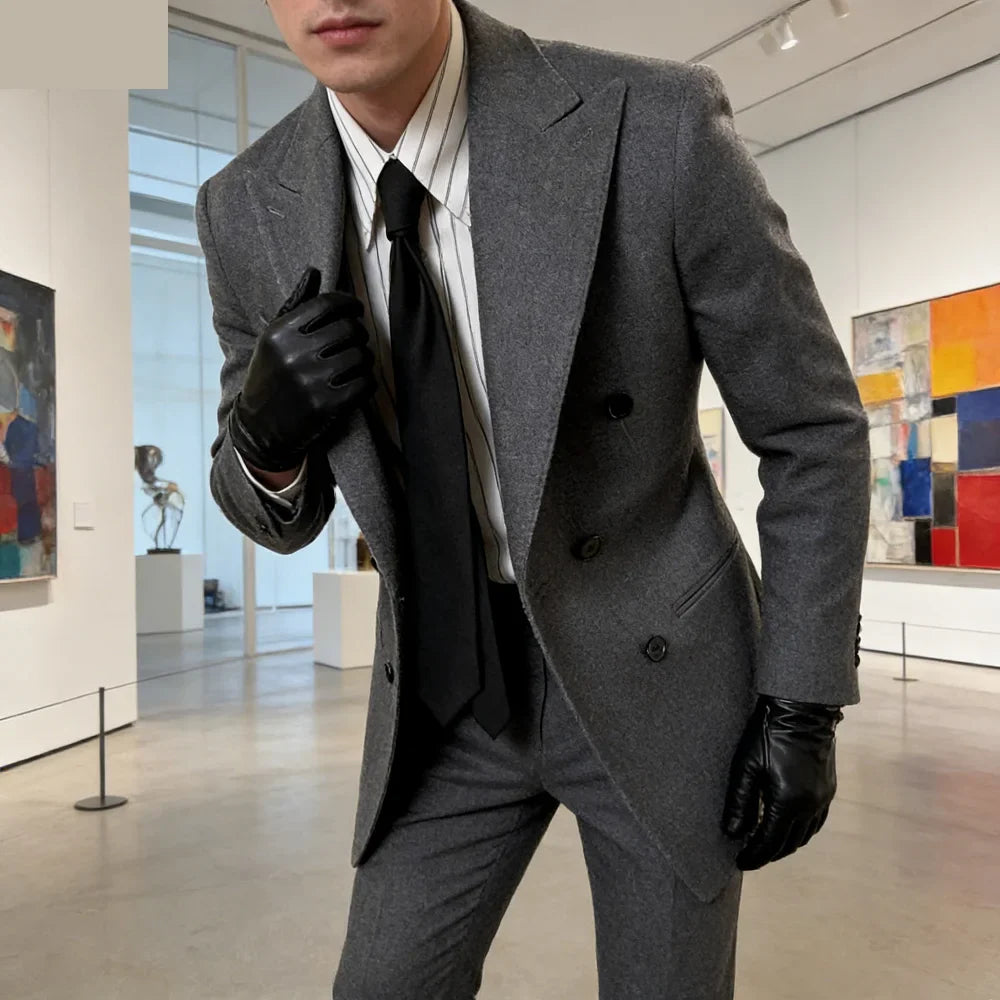 Casual Men's Tuxedos for Office Party Ball High-Quality Men's Suiting Winter Business Dressing Smoking Attire Menswear