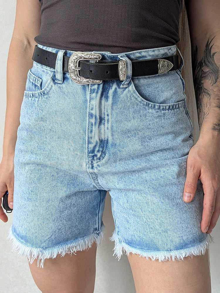 Streamgirl Blue Women's Denim Shorts Summer High Waist Casual Chic Loose Jean Shorts For Women Summer 2026 Denim Short Femme