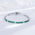 Fine Jewelry 3mm Montana Blue/Emerald Green/Ruby Red/Turquoise/Black Cubic zircon 925 Silver Tennis Bracelet