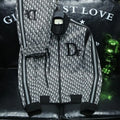 Fashion trend casual suit high-end men's long-sleeved splicing full print sports two-piece set