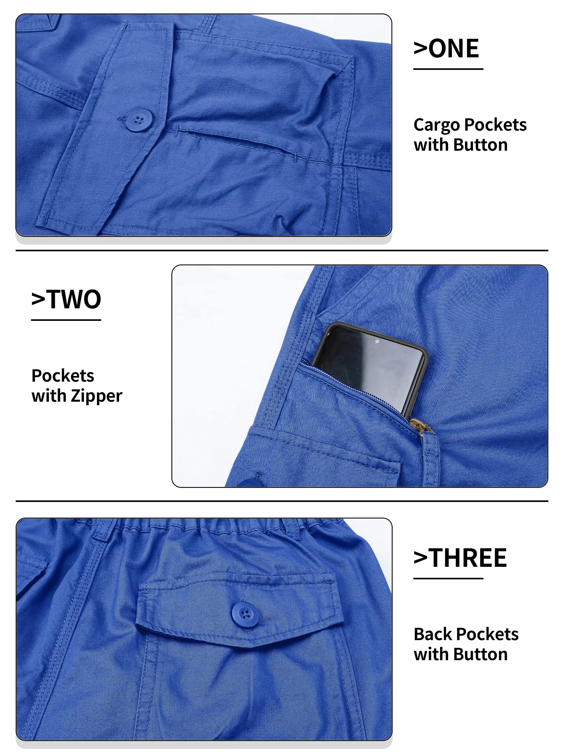 Below Knee Length 3/4 Long Shorts Men's Outdoor Capri Pants Multi Pocket Summer Twill Work Cargo Pants Man