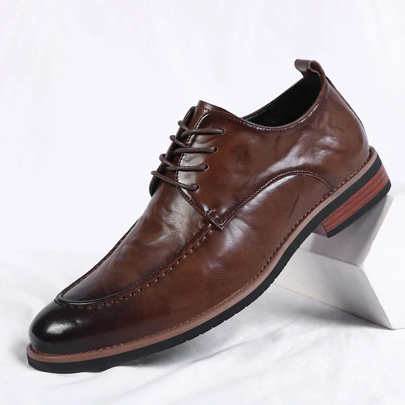 Italian Design Men's Oxford Business Shoes Formal Casual Leather Laces Lace-Up Anti-slip Flat Designer Shoes Comfy Walking Shoes