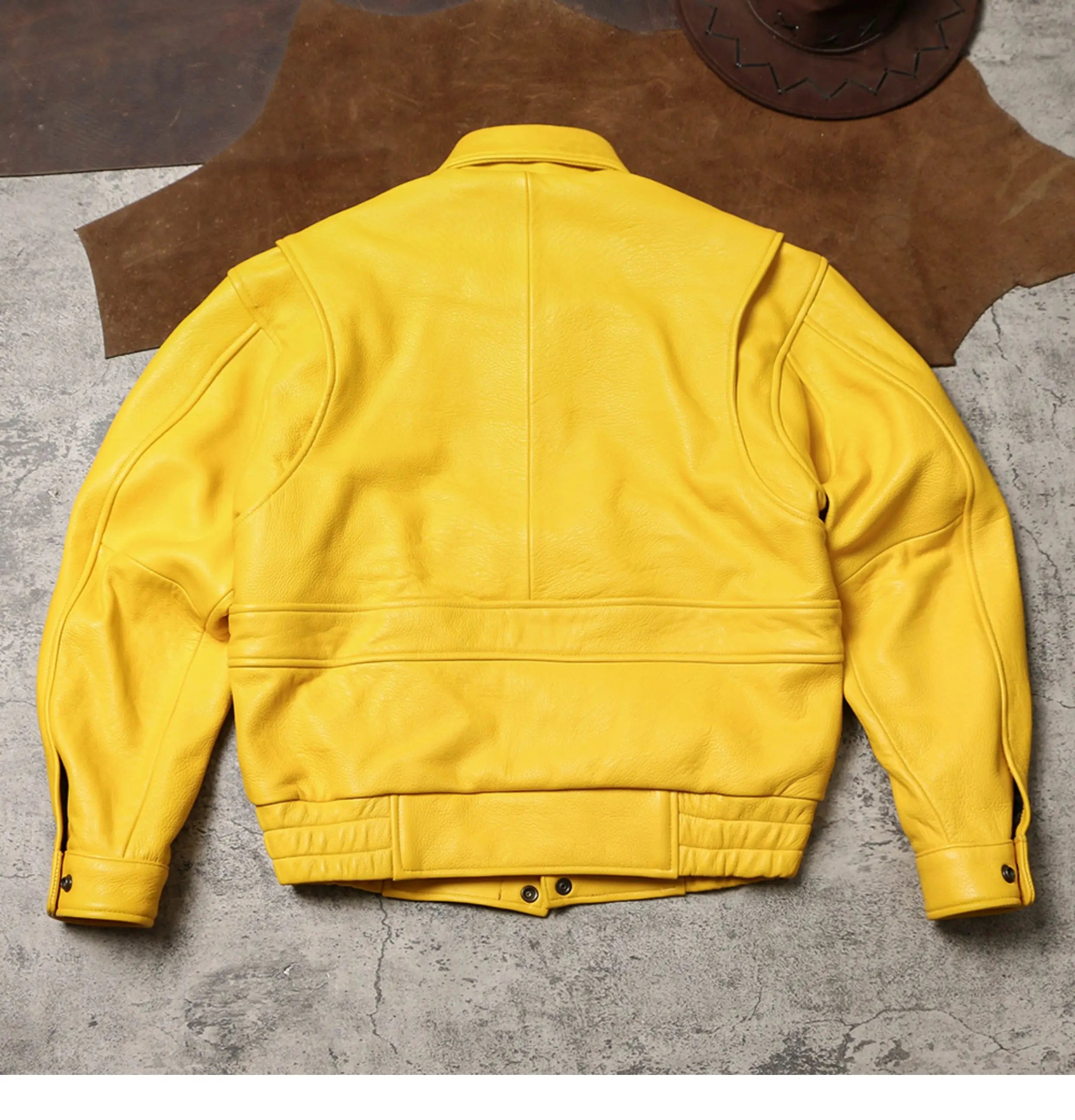 Spring Autumn Cool Handsome Short Yellow Soft Pu Leather Jacket Men Turn-down Collar Luxury Designer Clothes 2025