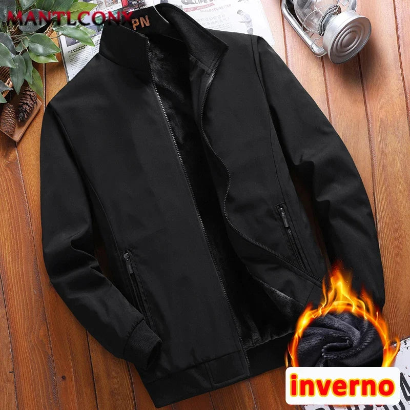 Luxury Men's Winter Coats Business Casual Thicken Inner Men's Winter Jacket Fleece Inner Parkas Man Thermal Warm Outerwear L-3XL