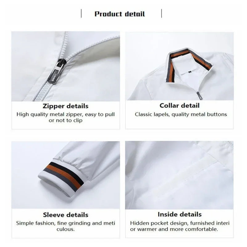 High End Embroidered High-quality Men's Zippered Jacket, Spring and Autumn Fashionable Casual Outdoor Sports Jacket Top