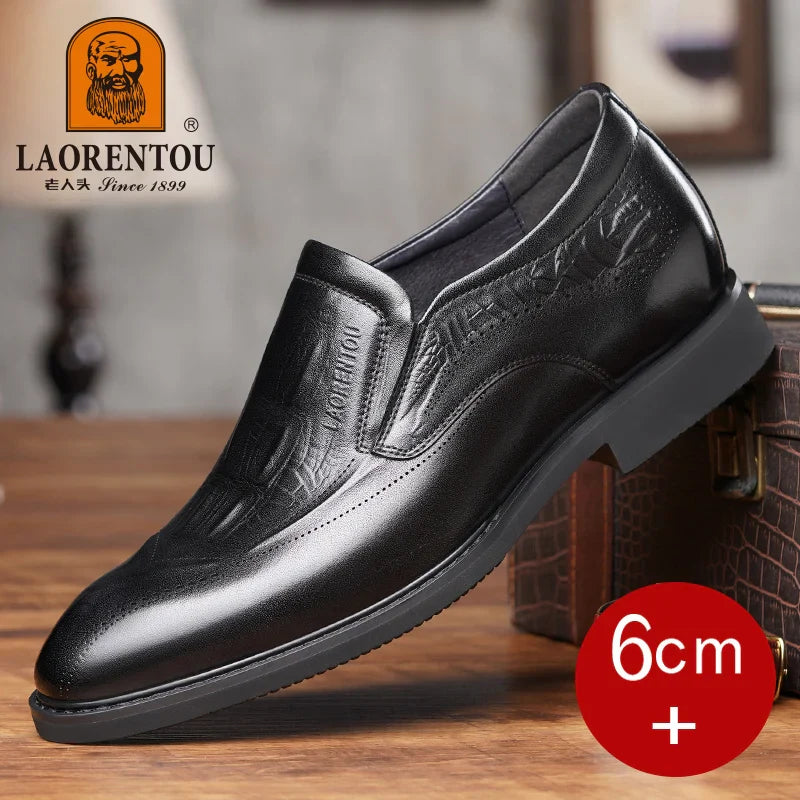 Men’s Crocodile Pattern Formal Business Shoes – Faux Leather Dress Footwear for Office & Events