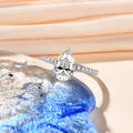 New D Color Moissanite Rings Pear Cut 3.0ct S925 Sterling Silver Classic Wedding Engagement Ring for Women Fine Jewelry