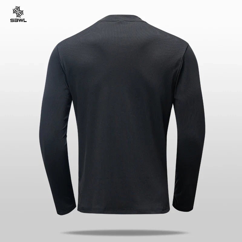 SBWL Autumn and Winter High Quality Outdoor Sports Warm Inside with Elastic Long Sleeve T-Shirt Running Fitness Base Shirt Tops