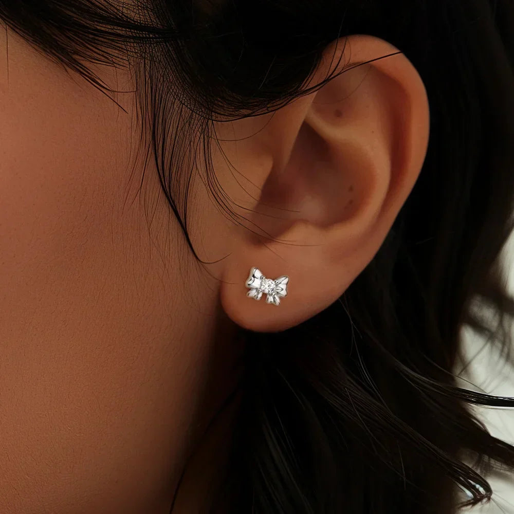 Heart Round Ball Flat Helix Piercing Earring 925 Sterling Silver Ear Studs Geometric Zircon Exquisite Trinket Studs Aretes