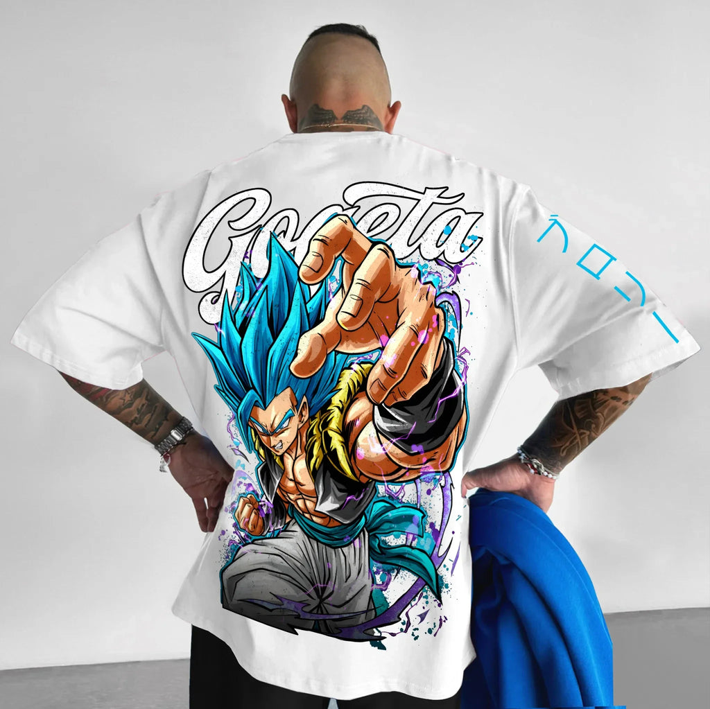 Dragon Ball GOKU Majin Buu Anime Peripheral Short Sleeve 2025 Summer Loose Harajuku Men's and Women's Cotton T-Shirts ins