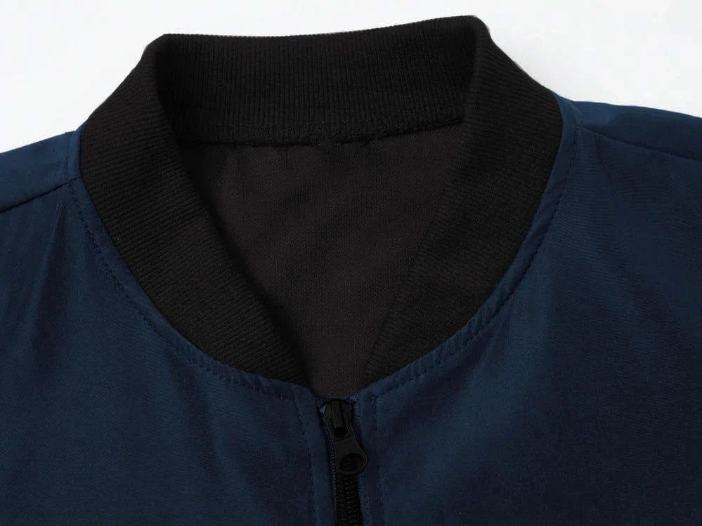Men's Plain Light Jacket, Outdoor Sports and Leisure Stand-Up Collar Top, Baseball Jacket with Zipper and Elastic Hem, Windproof, Wear-Resistant, Comfortable and High-Quality Fabric, Suitable for Home Leisure, Work Clothing t