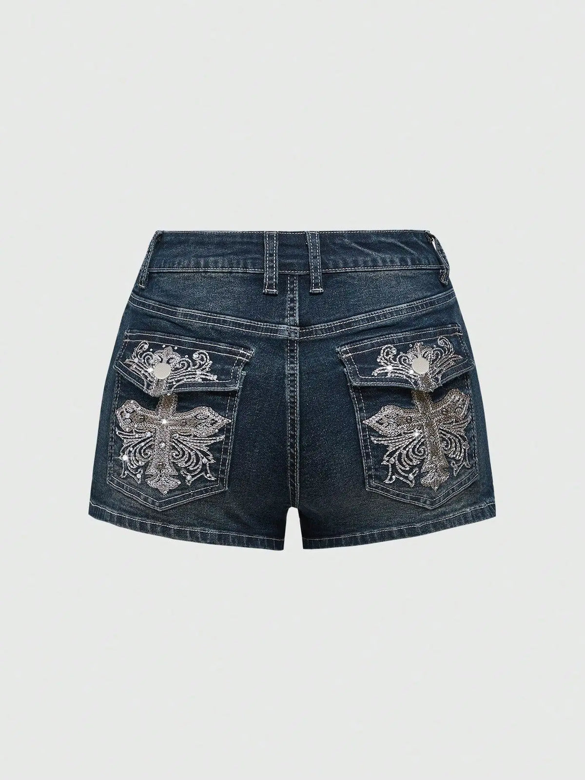 Summer Korean Sexy Low Waist Women Denim Short American Lady Y2K Elastic Slim Cotton Hot Jorts Female Embroidery Wrapping Jeans