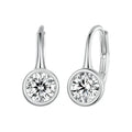 0.5CT Round Moissanite Ear Buckles 925 Sterling Silver Classic Hoop Earrings Hypoallergenic Earrings for Women MSE061