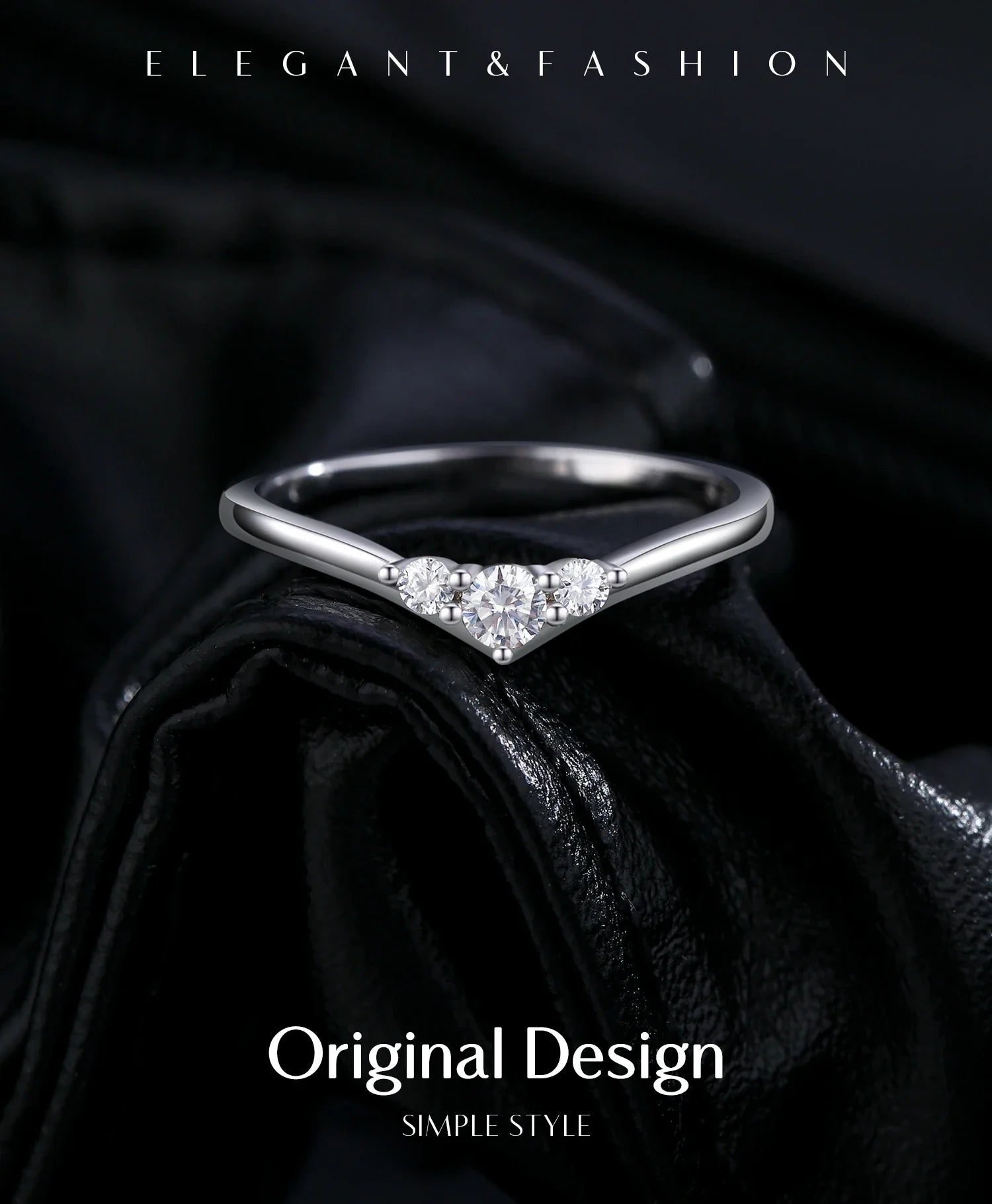 Simple Eternity Moissanite Ring 925 Sterling Silver Sparkling Simple Thin Wedding Band Rings For Women Fine Jewelry Gift