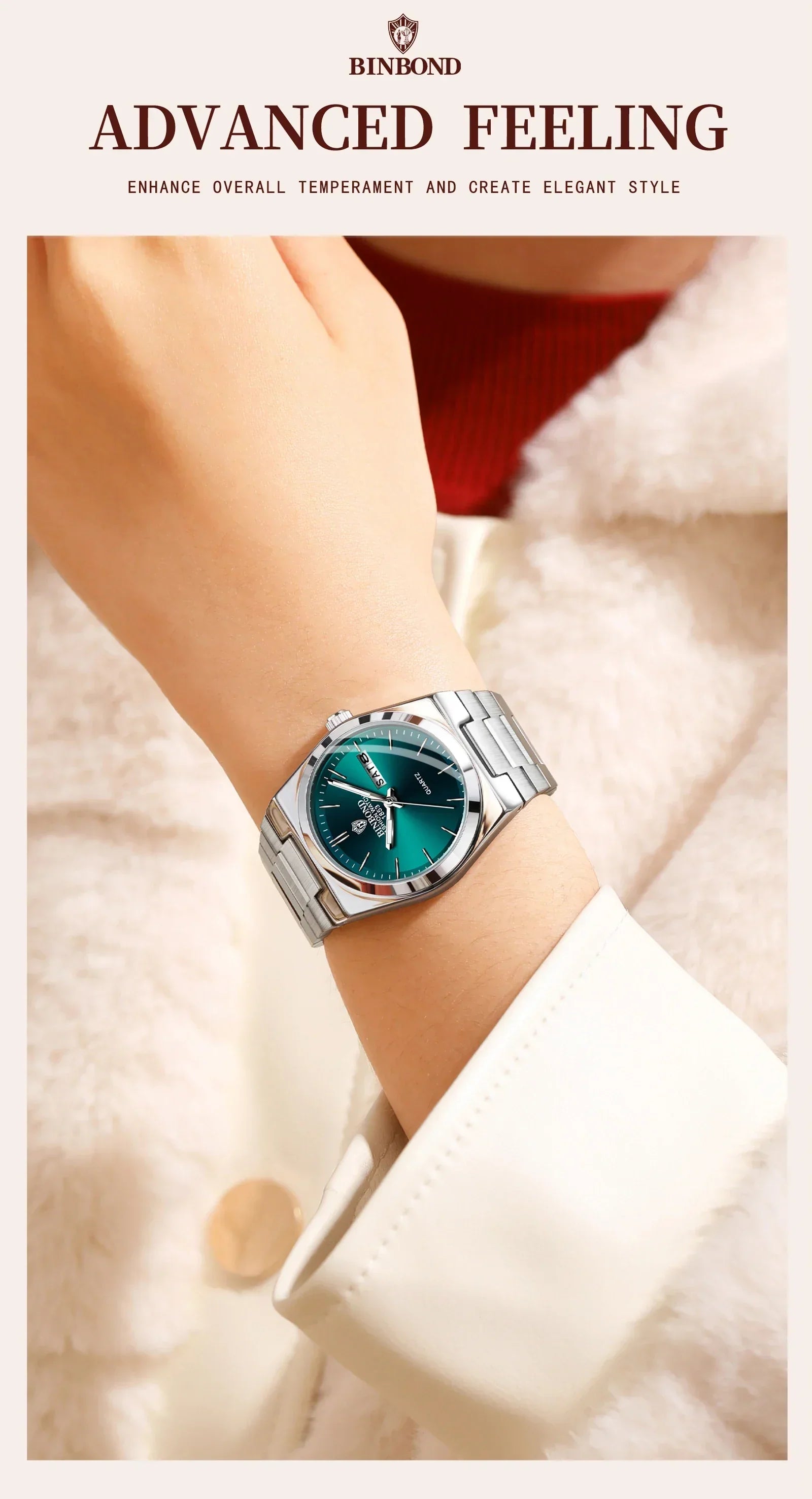 103 Business Women's Quartz Watch Waterproof Double Calendar Night Light Non Mechanical Ultra Thin Women's Quartz Watch