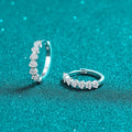 Full Moissanite Hoop Earrings for Women Brilliant cut Bride Wedding Jewelry 100% S925 Sterling Silver Plated 18k Earring