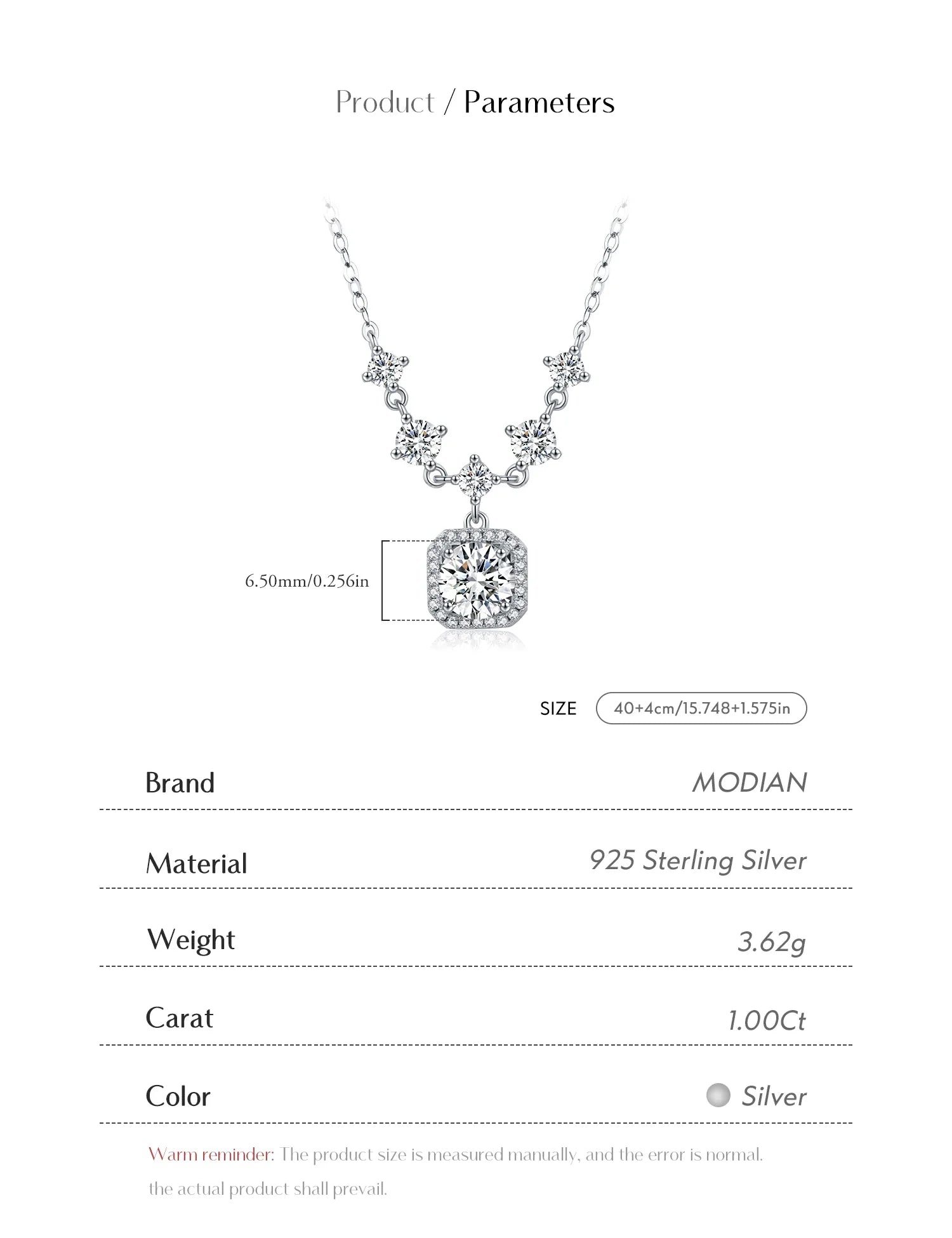 1CT D Color Moissanite Necklace 925 Sterling Silver Luxury Halo Charm Pendant Necklace For Women Bridal Wedding Jewelry