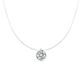Certified D VVS1 0.5-5CT Moissanite Pendant Necklace for Women Diamond Transparent Fishing Line Chain Party Jewelry S925 Silver