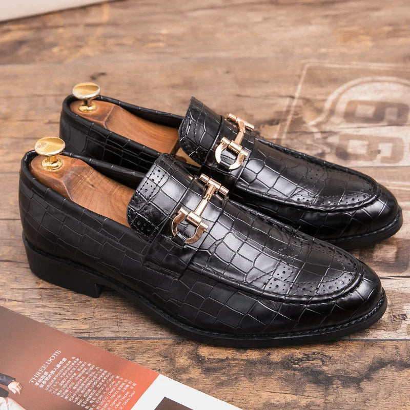 Classic Social Leather Shoes For Men Leather Loafers Wedding Casual Business Brogues Shoes Men Office Leather Men's Dress Shoes