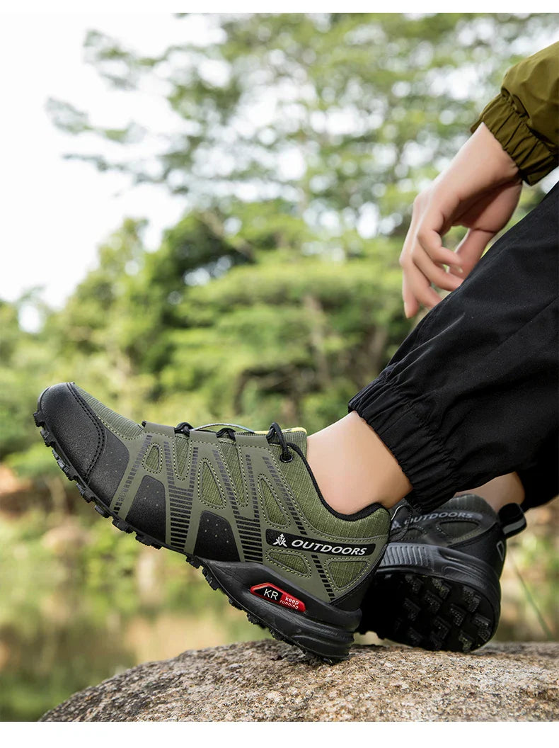 Men Women Hiking Shoes Waterproof Outdoor Trainers Lace-up Climbing Trekking Sneakers Mountain Walking Hunting Tactical Sneakers