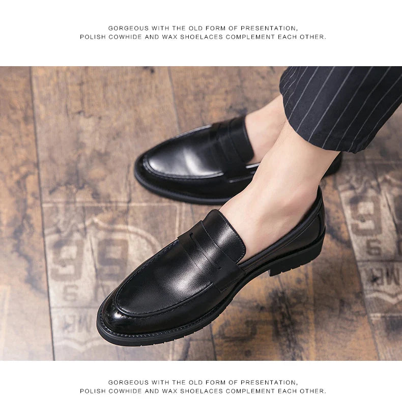 Men's Dress Shoes Formal Office Leather Brogues Shoes Male High Quality Casual Business Shoes Men Social Leather Loafers For Man